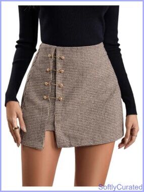 Faux Leather Mini Skirt High Waisted A-Line Side Slit Club Party